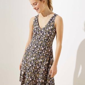 Floral v-neck flounce flare dress from the loft
